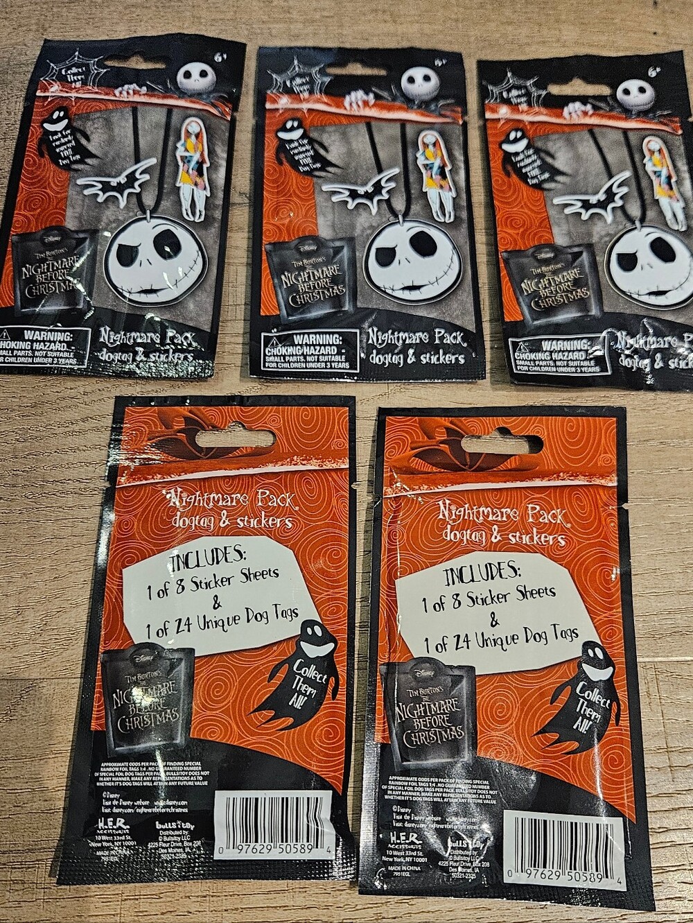 New Packs Nightmere Before Christmas Jack Skeleton Dog Tags And Stickers.